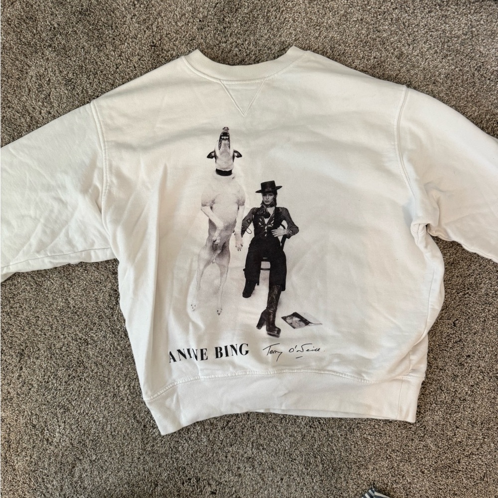 Anine Bing White Graphic Sweatshirt